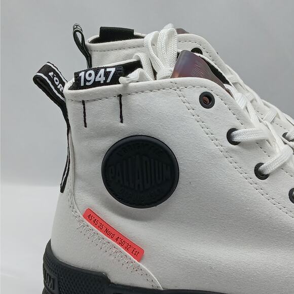 Palladium Revolt Hi TX Combat Boots Women 9 White Chunky Heel Platform Lug Sole - Picture 6 of 13